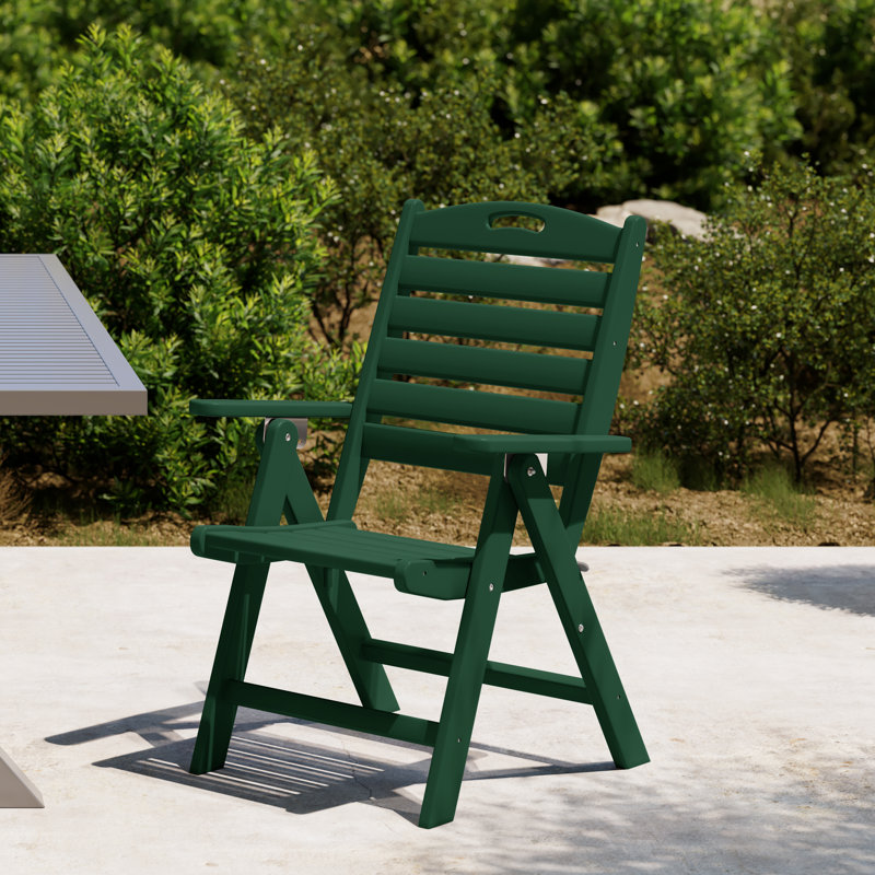 Laguna Patio Folding Highback Dining Chair, Dark Green