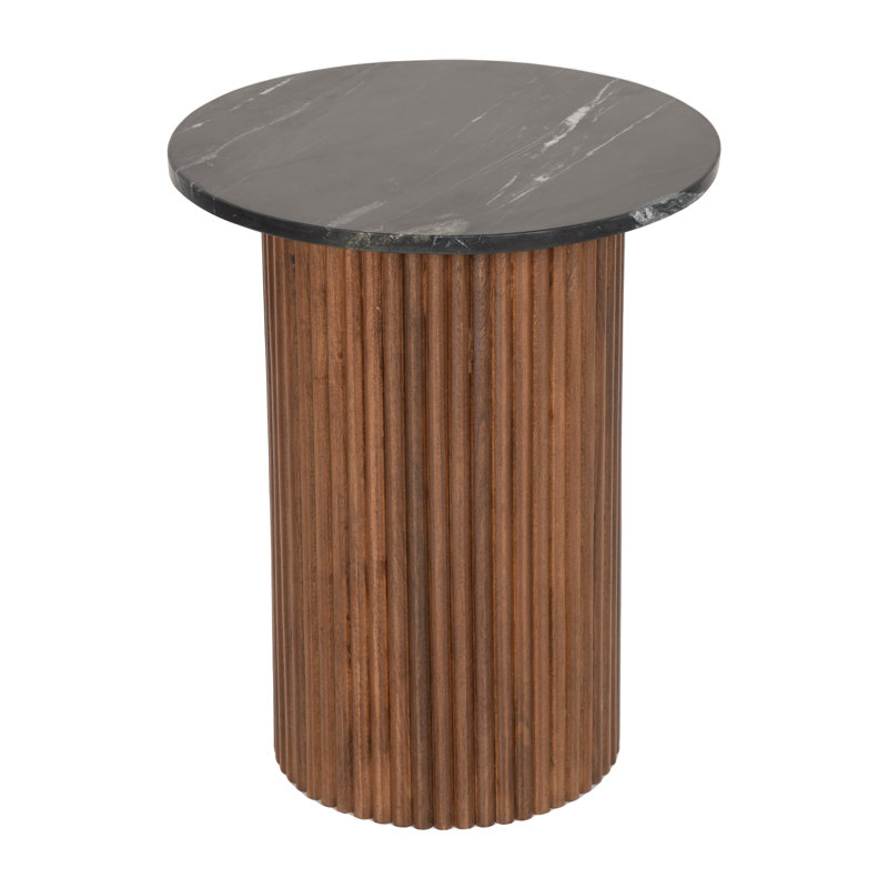 Table d'appoint ou table basse ronde, Brun, Noir