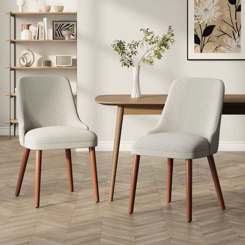 50.5cm H Fabric Upholstered Upholstered Back Side Chair, Grey