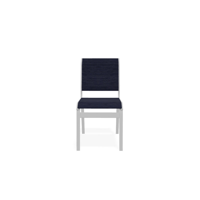 Chaise d'appoint de salle à manger Hiraku, Blanc texturé, Indigo Collect