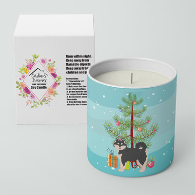 Pine/Christmas Tree Scented Jar Candle with Ceramic Holder