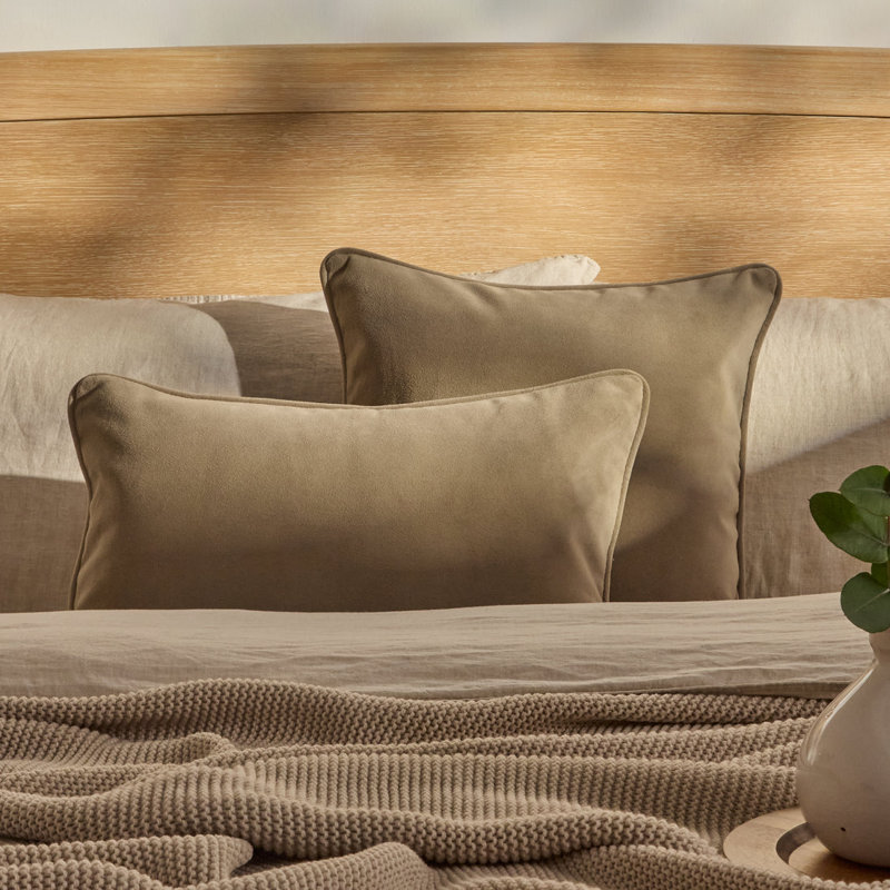 35x55cm Piped Edge Scatter Cushion Cover, Driftwood