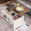Table basse, table basse à plateau relevable avec tablette de rangement