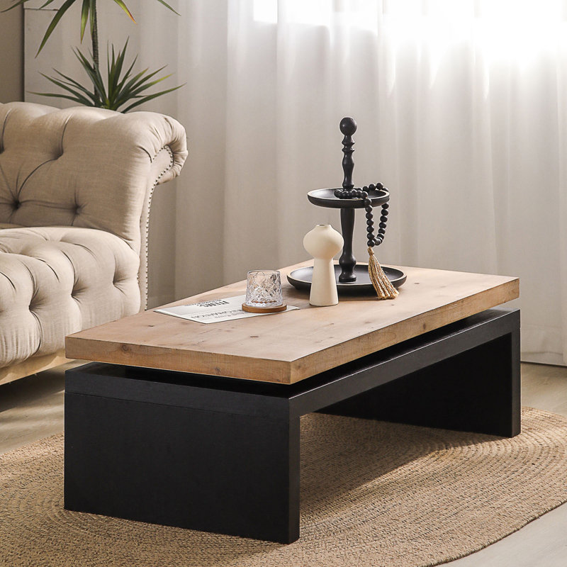 Table basse moderne, Naturel / noir