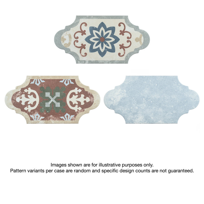 Corinto 6" x 13" Porcelain Patterned Wall & Floor Tile