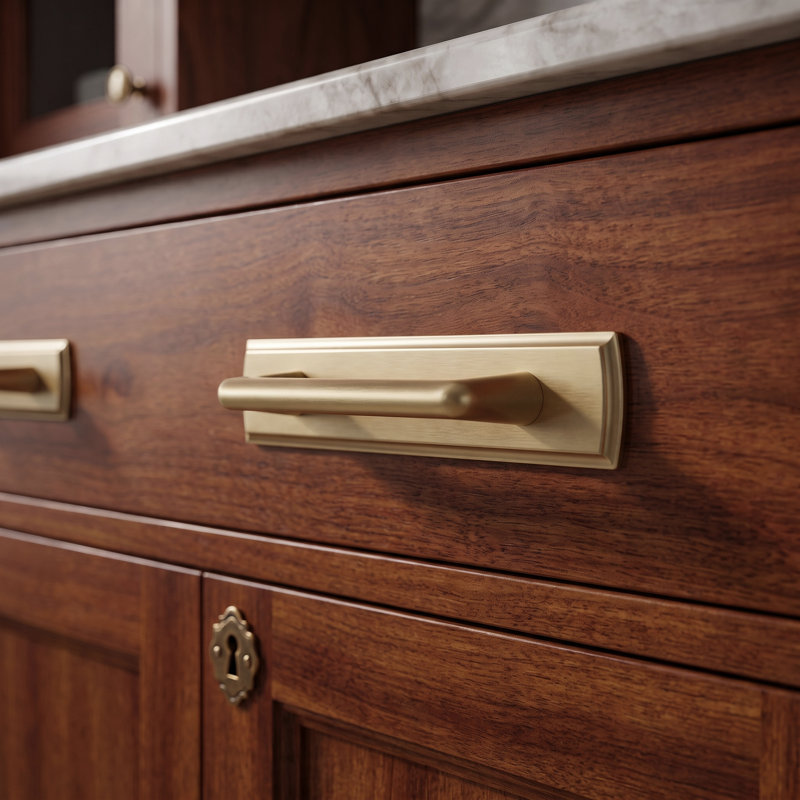 Classical Cabinet Bar Pull With Backplate Multipack, 3", Champagne Bronze