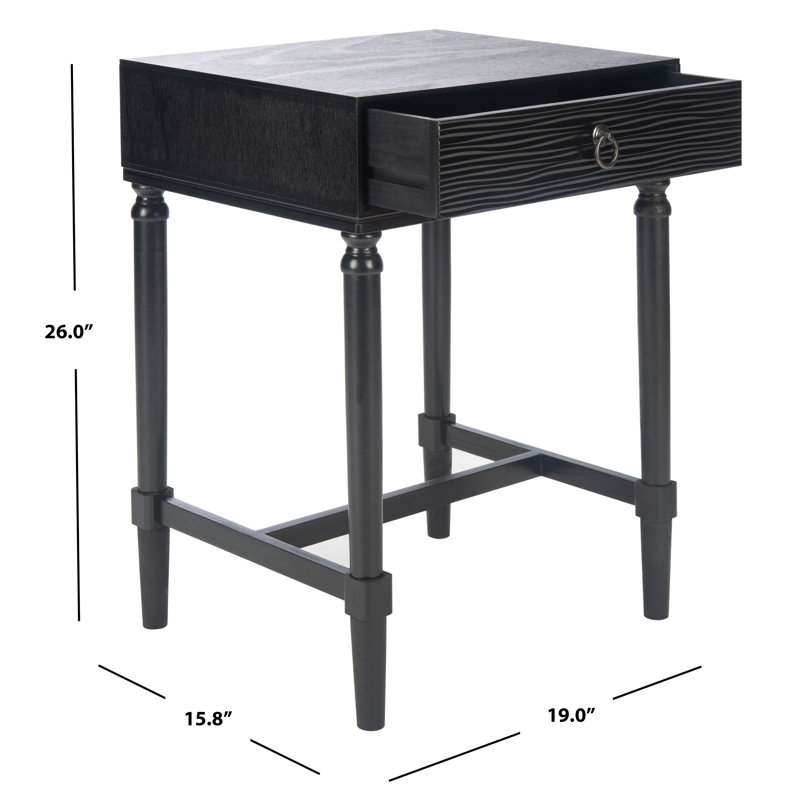 Cristian End Table with Storage, Black
