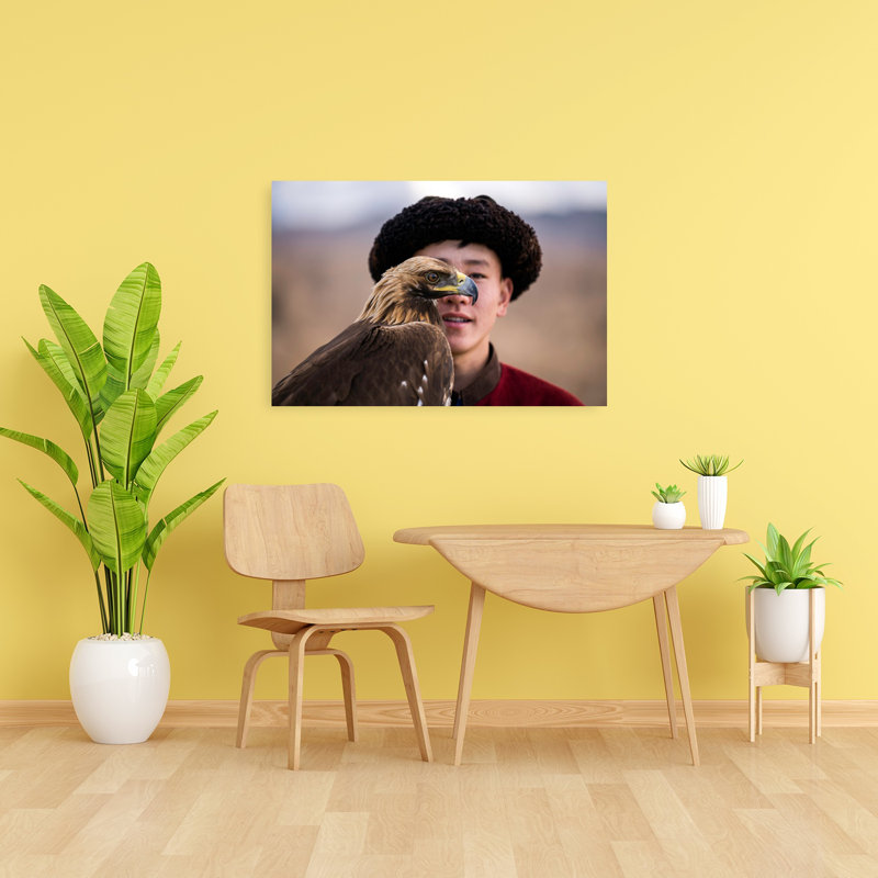 «Golden Eagle Hunter», oiseau traditionnel, aigle, portrait d'art mural, H 24 po x l 36 po