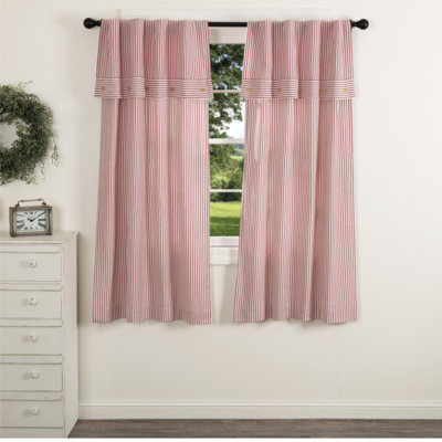 Ensemble de 2 panneaux courts Farmhouse Ticking
