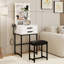 Dressing Table with 10 Bulbs, LED Light Mirror Makeup Vanity Desk with 2 Drawers and Stool-2111766008