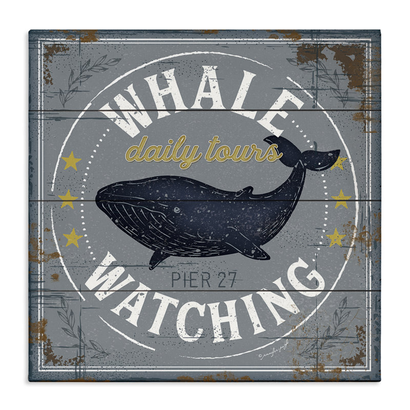 Art mural sur toile "Baleines à regarder Chesapeake Bay", design par Jennifer Pugh, H 17 po x l 17 po