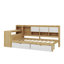 Lit de jour en L en bois avec sept armoires de rangement et deux tiroirs, un lit polyvalent avec une table d'étude intégrée-2083457574-2083457573