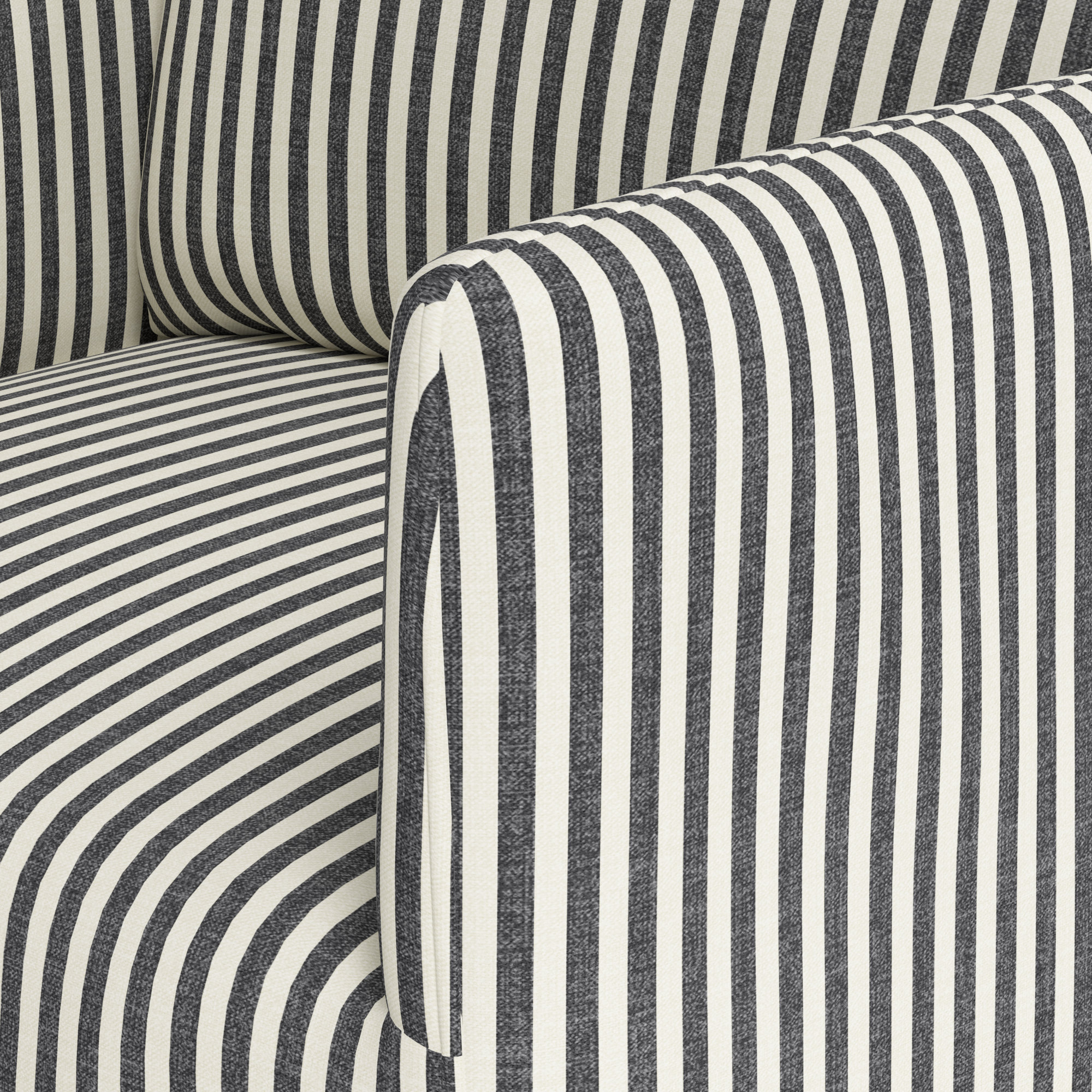 Lindy Dining Chair- Slipcover Only, Carbon Striped