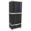 Armoire de rangement verrouillable avec 3 tablettes réglables et tiroir inférieur - Gris
