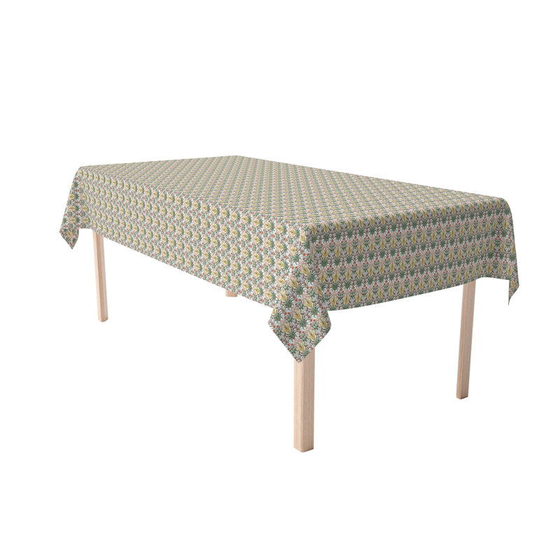 Rectangular Tablecloth, 100% Cotton, Floral 109, 120" x 52"