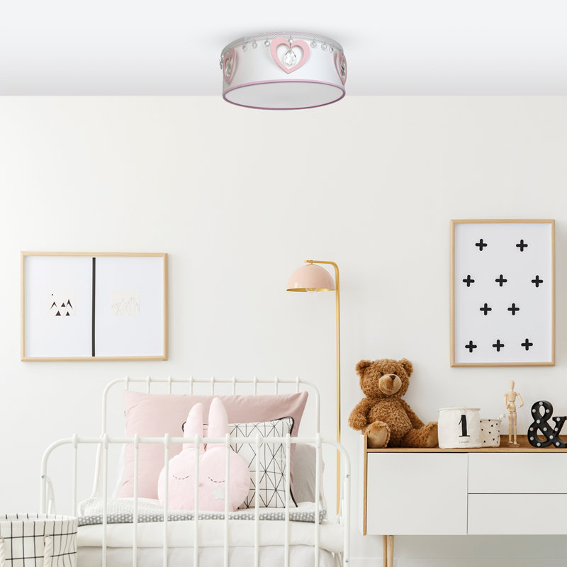 Heart Cotton / Cotton Blend Flush Mount