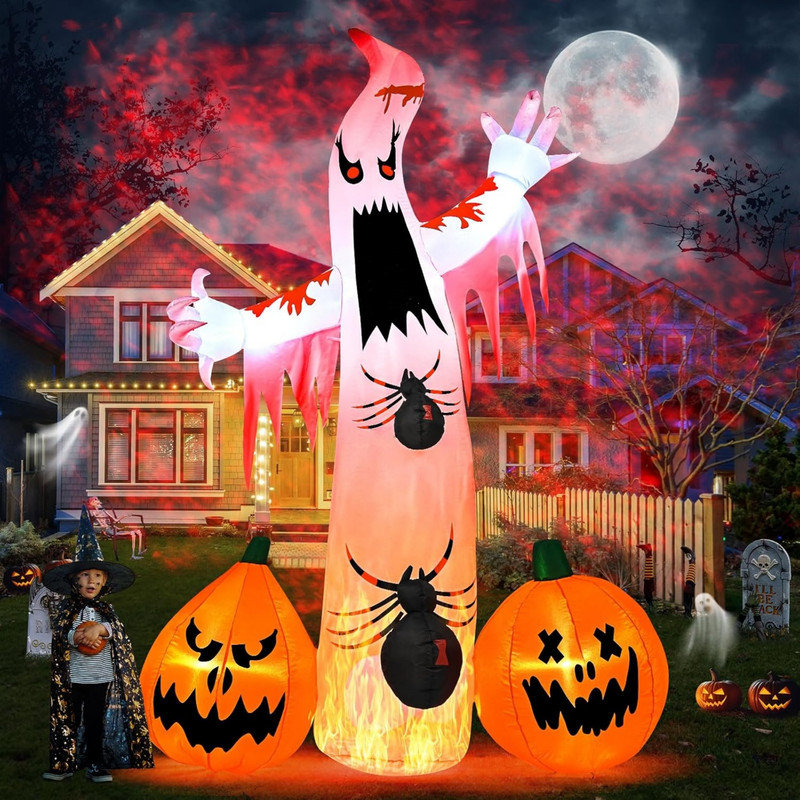 The Holiday Aisle® 8FT Halloween Inflatables Decorations Outdoor Ghost ...