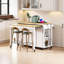 Îlot de cuisine de 47 po avec table de salle à manger extensible, table de cuisine en placage de bois d'hévéa avec support de rangement interne, prise de courant, îlot de cuisine avec rangement 2 tiroirs et 2 armoires-1528145281