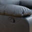 Fauteuil inclinable avec rangement pour le salon, cuir, noir