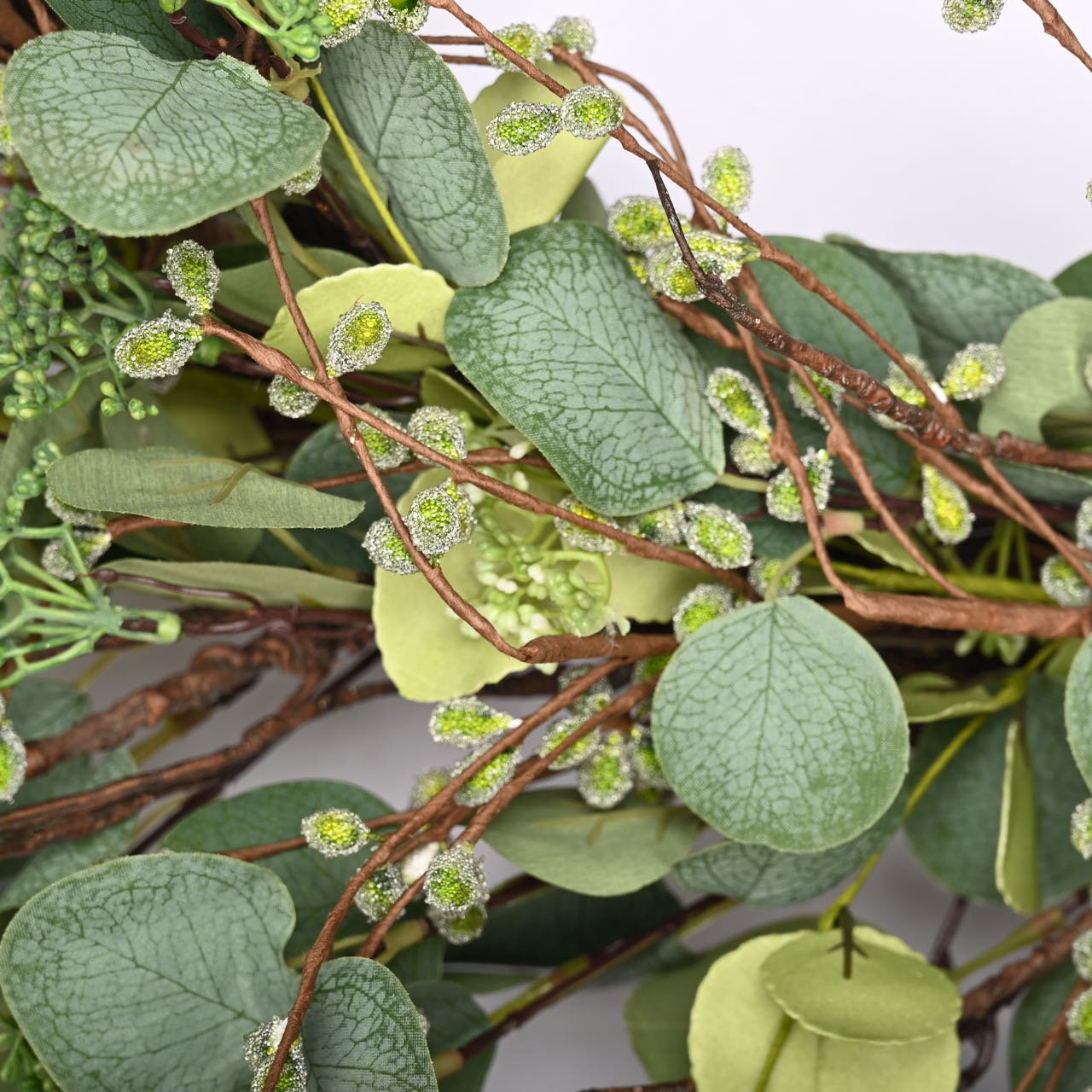 26" Handcrafted Berry, Eucalyptus Christmas Wreath, Green