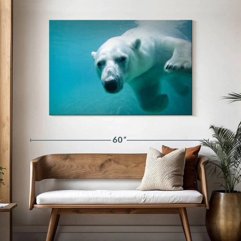 Brampt Polar Bear In The Water, 32" H x 48" W