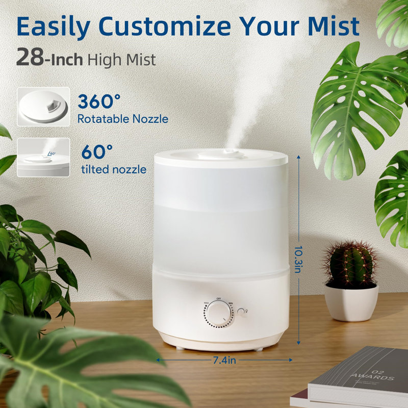 White 3L Cool Mist Humidifier with Oil Diffuser and Night Light