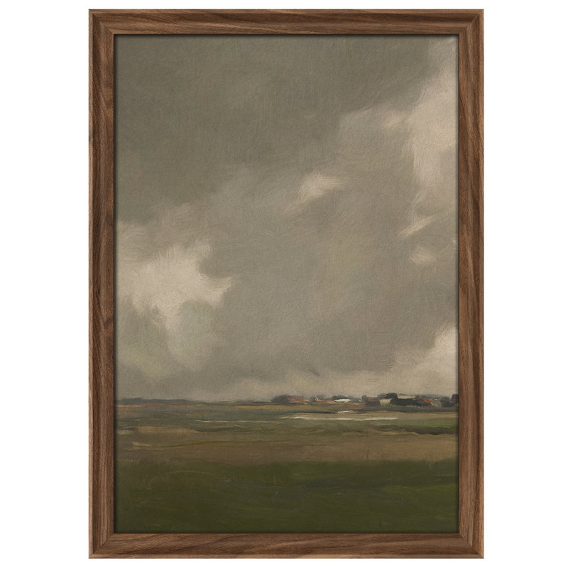Art mural vintage rétro encadré pour chambre à coucher - 26 po x 36 po brun avec mat blanc