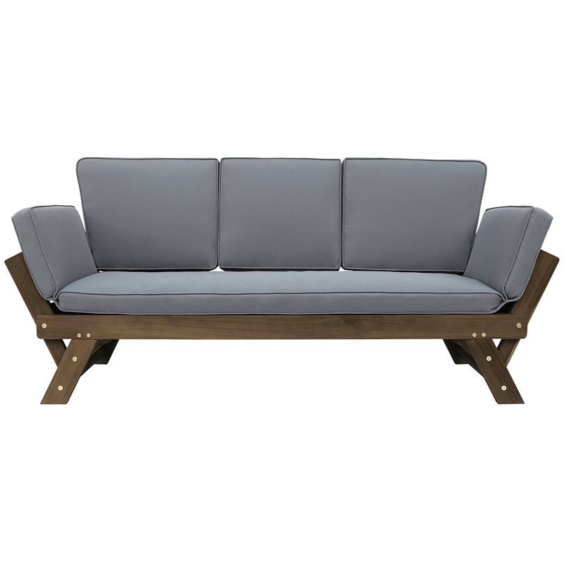 Méridienne d'extérieur réglable en bois pour lit de jour avec coussins pour petits espaces Topmax