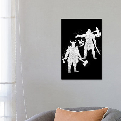 Barbarian Vs Viking by Alberto Perez - Wrapped Canvas Print