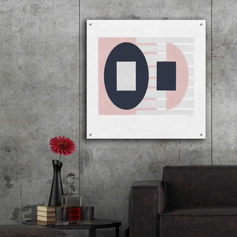  «Latéralement parlant rose» par Mike Schick, art mural en verre acrylique, 36 po x 36 po, H 36 po x l 36 po