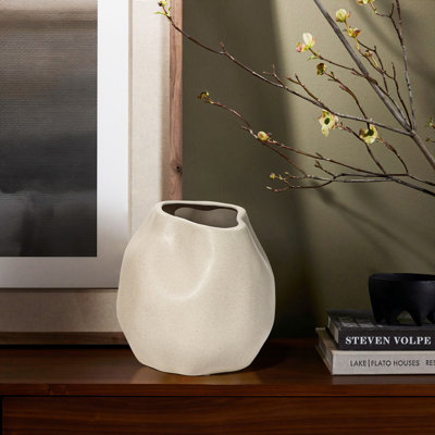 6.9'' W Modern Handmade Ceramic Irregular Vase