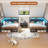 Corner Bed Frame with LED Lights and Charging Station, Cord Cloth Upholstered Bed with 2 Underbed Storage Drawers, Modern Sofa Bed, No Box Spring/No Noise-213568558-213568553