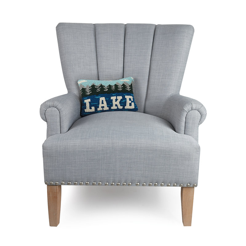 Lake Wool Hook Pillow for Cabin or Lake House - 8x12"