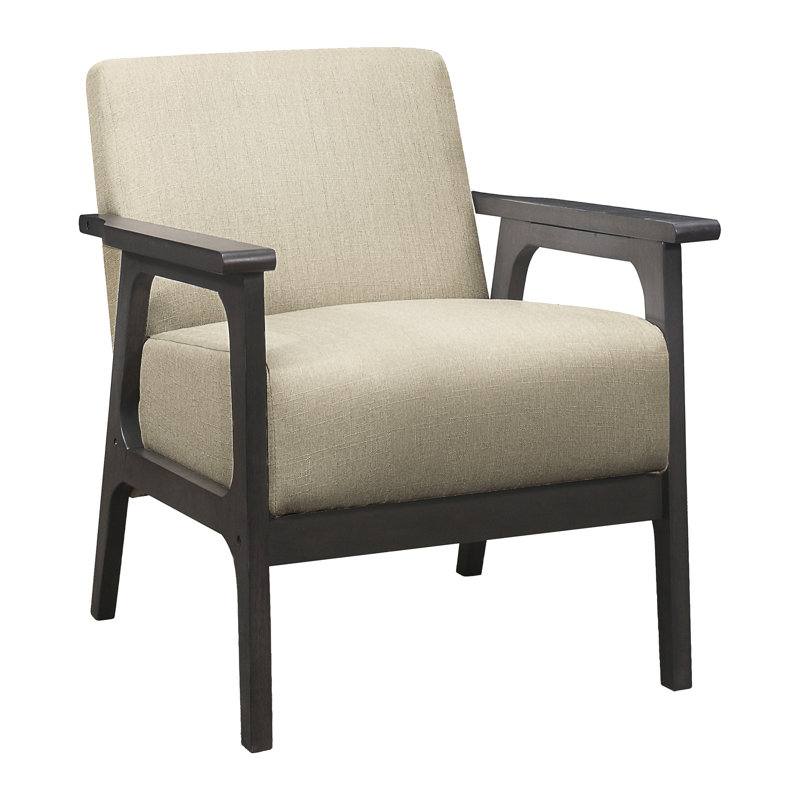Chaise d'appoint texturée rembourrée, brun, bois massif, finition gris antique, siège de chambre en tissu brun Comfy Living, structure en bois, poids de 31,35 lb