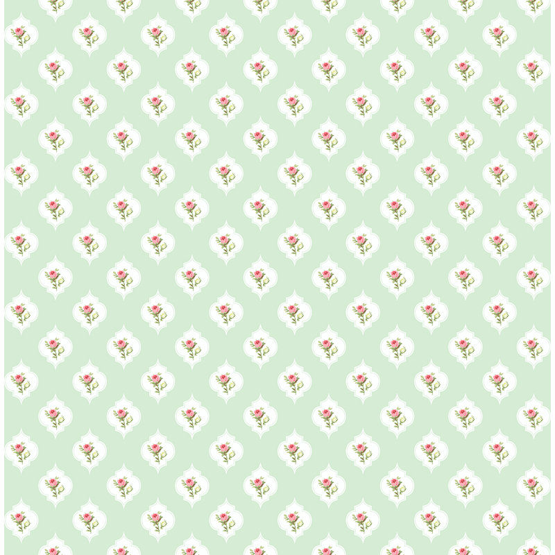 Rouleau de papier peint lisse L 33 po x l 20,5 po, Brume verte