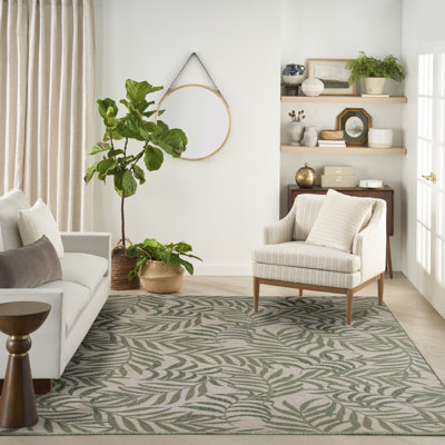 Tapis d'extérieur vert ivoire Wildon Home® Garden Oasis