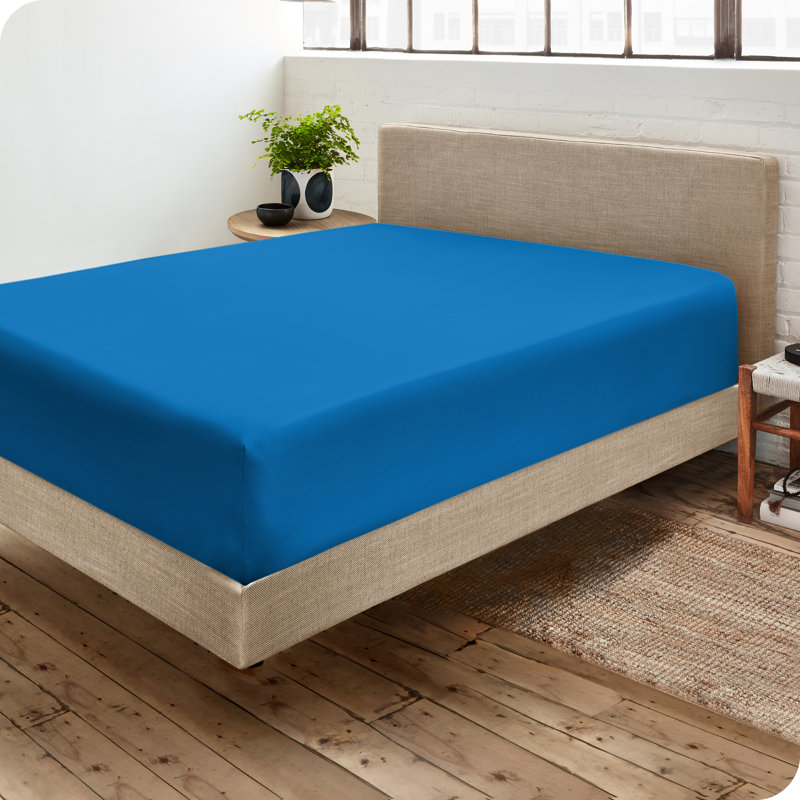Microfiber Fitted Sheet, Twin XL Fitted Sheet, Medium Blue