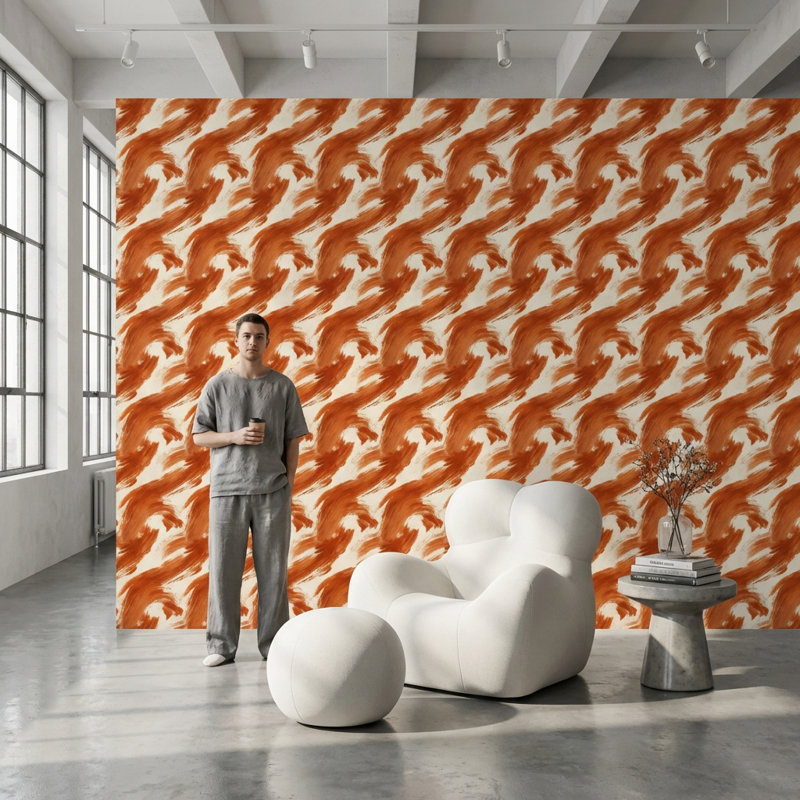 Dynamic Wallpaper Abstract Mural Energetic Wall Decor, Non-Woven Non-Pasted