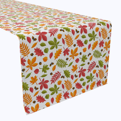 Table Runner, 100% Cotton, Variety Of Leaves