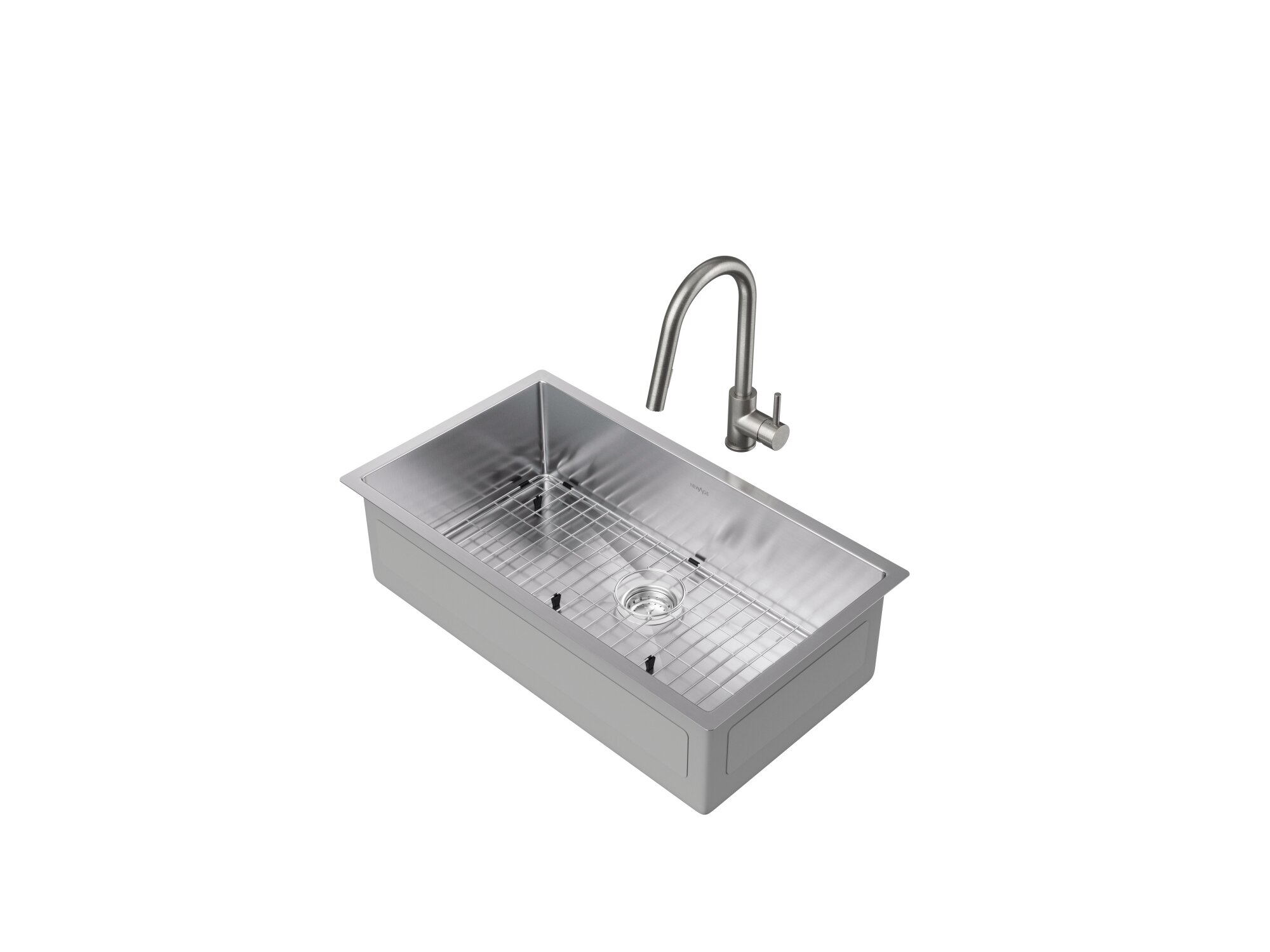 Kraus Premier Undermount 32-in x 19-in Stainless Steel Nickel