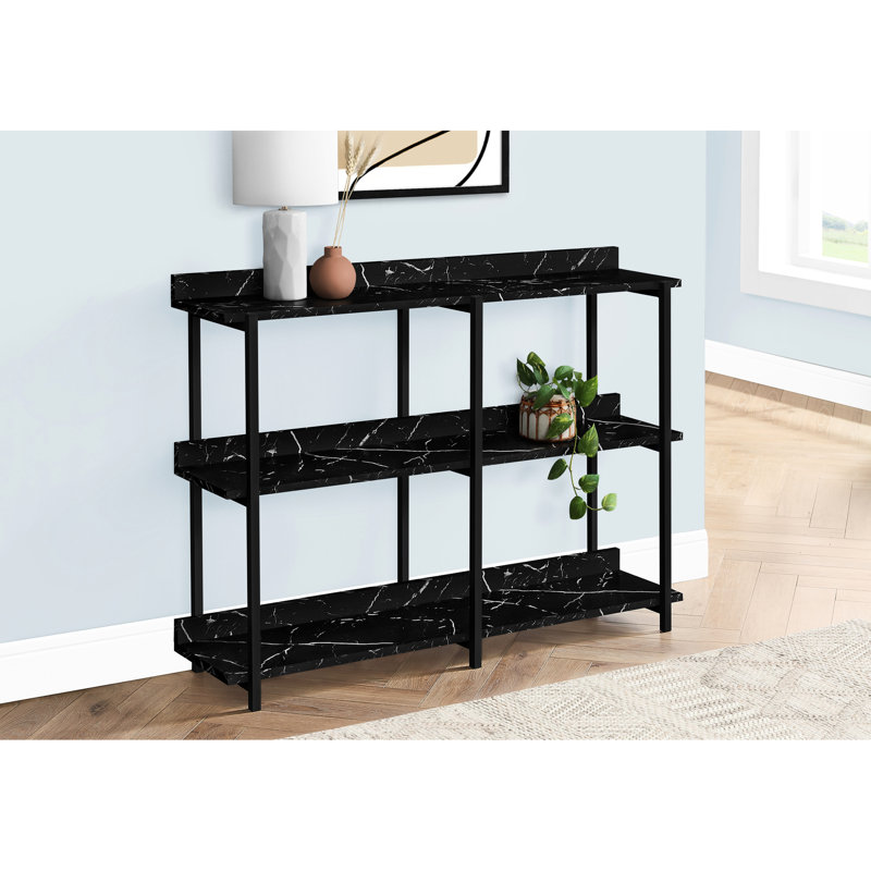 Console en marbre noir stratifié avec 3 rangements - Améliore le salon, la chambre à coucher et le vestibule 3 pour la décoration intérieure