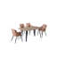 Eatonton 4 Person Dining set - a Rectangular Wooden Dining Table with Metal Legs and a Set of 4 Faux Leather Dining Chairs for Dining Room - Modern Dining Table Set-41725711-41725710