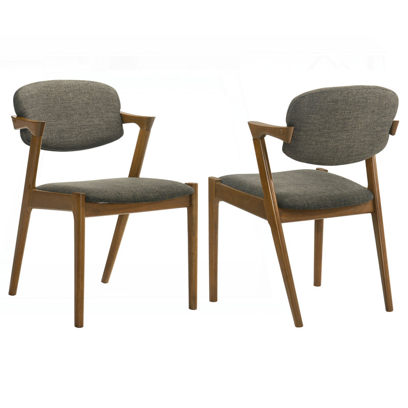 Chaise Mid-Century moderne en Z avec revêtement élégant et structure robuste, Brun, Brun / noyer foncé