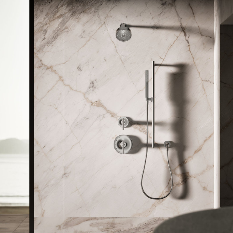 Shift Two-Function Handshower, Multi-Function Handheld Shower Head, Vibrant Titanium, 1.75 GPM, Square