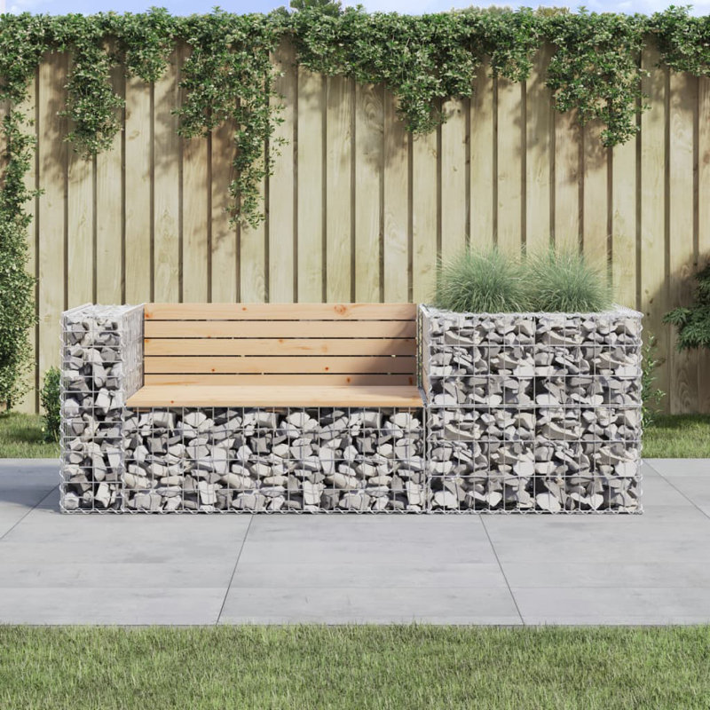 Wakeelah Steel Outdoor Bench, Natural