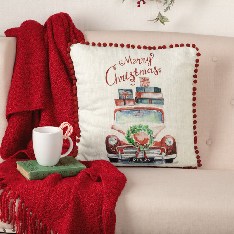N/A Merry Christmas Square Throw Pillow
