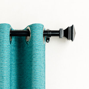 Adjustable Curtain Rod for Windows 44 to 120 In Extendable Heavy Duty Iron Drapery Pole with Finials