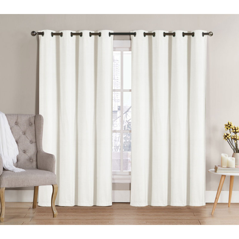 Karn Blackout Curtain Pair, White, 52" W x 90" L