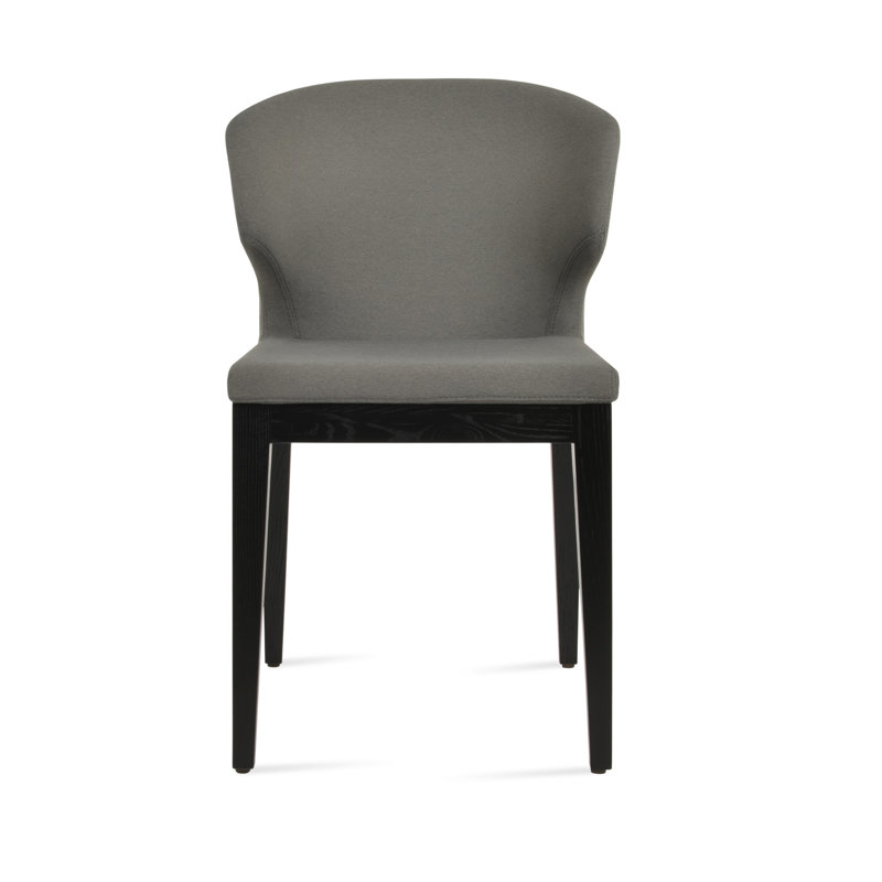Chaise d'appoint en bois Amed, Hêtre wengé, Gris ère