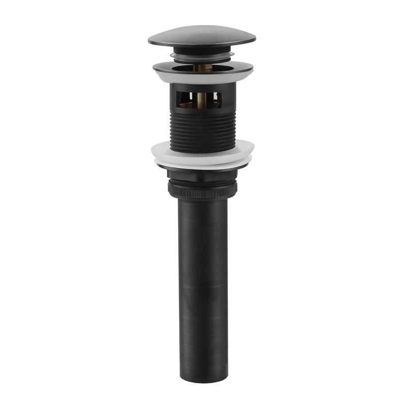 Pop-Up Bathroom Sink Drain Stopper with Overflow, Matte Black